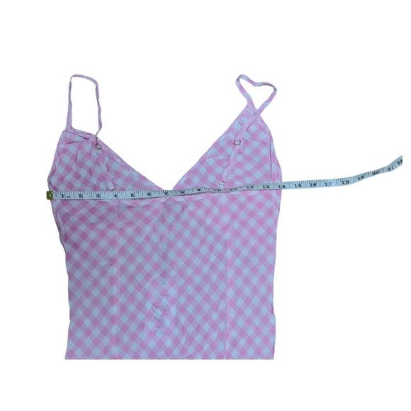 VDM x Revolve, V-Neck Midi Dress Swimsuit Cover Up, Pink/White Checkered, XS,NWT - Picture 7 of 8